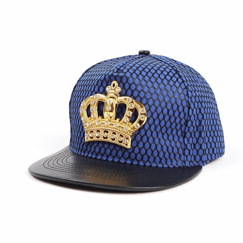 Unisex Retro Plaid Crown Rhinestone Baseball Cap