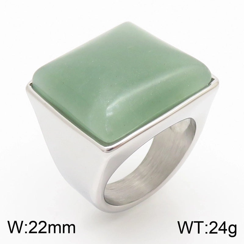 Vintage Style Geometric Square Stainless Steel 18K Gold Plated Plating Rings