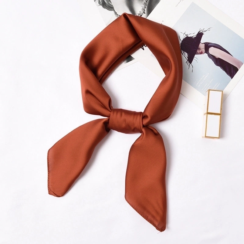 Women's Minimalist Solid Color Satin Silk Scarves