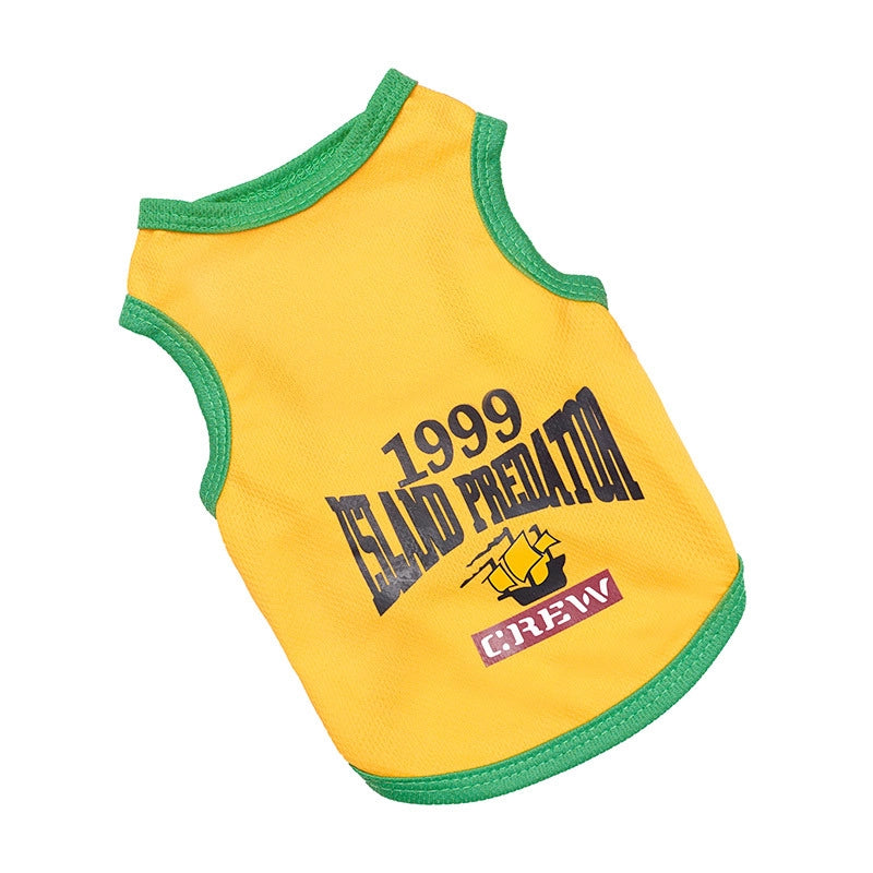 Summer New Pet Basketball Vest Breathable Mesh Dog Cat Clothes Teddy Bichon Frise Pomeranian Fashion Accessories