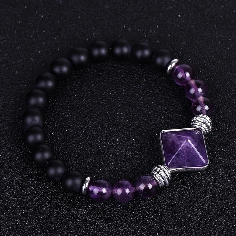 Fashion Ball Stone Beaded Inlay Artificial Crystal Bracelets 1 Piece