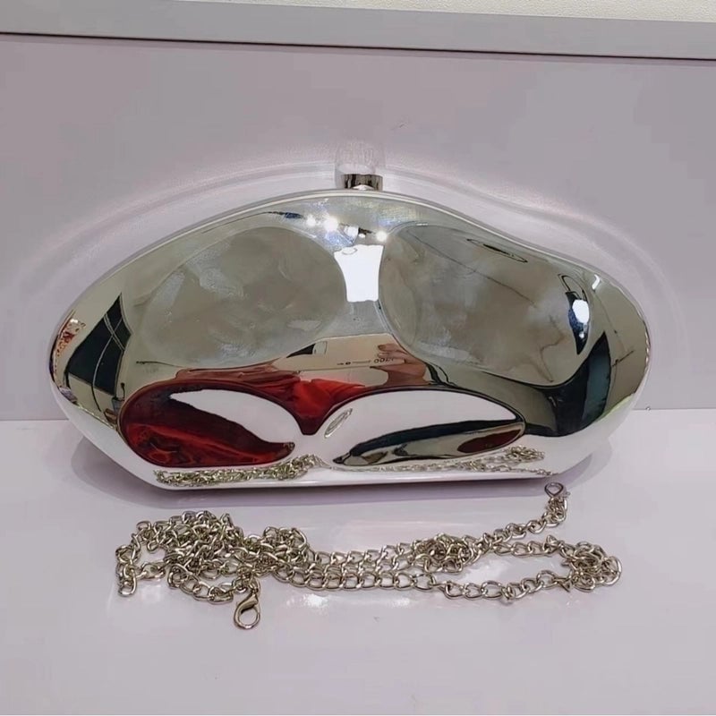 Silver Gold Arylic Solid Color Square Evening Bags