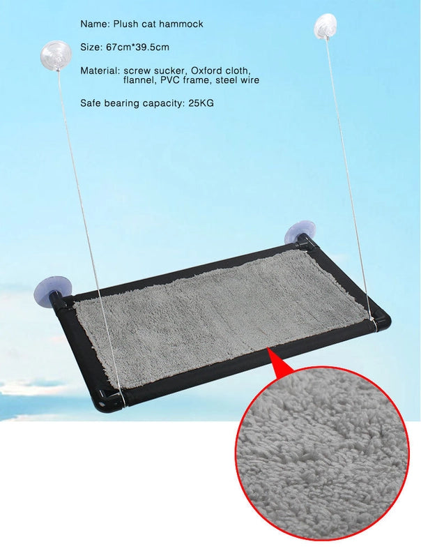New Pet Supplies Cat Hammock Super Strong Screw Suction Balcony Cat Climbing Frame Bed Splicing Design Nest