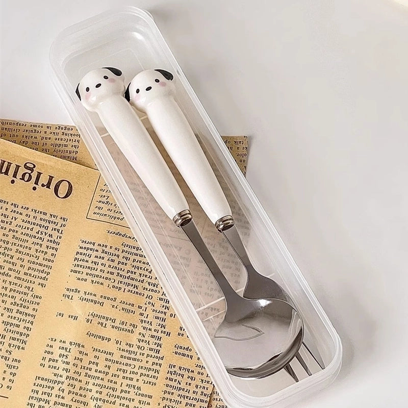 Cartoon Cute Frog Crocodile 430 Stainless Steel Ceramics Tableware
