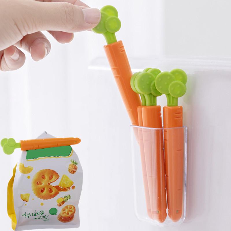 Carrot Food bag sealing clip. 5 PCs