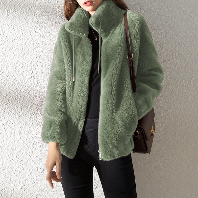 2024 Padded Coat Stand-collar Double-faced Fleece Jacket