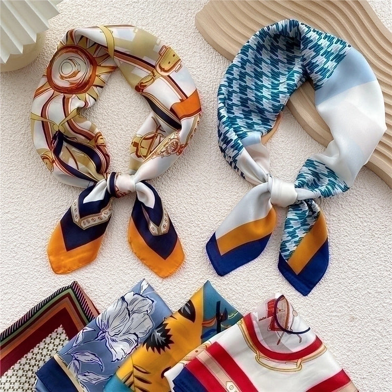 Women's Elegant Sweet Geometric Polyester Printing Silk Scarf