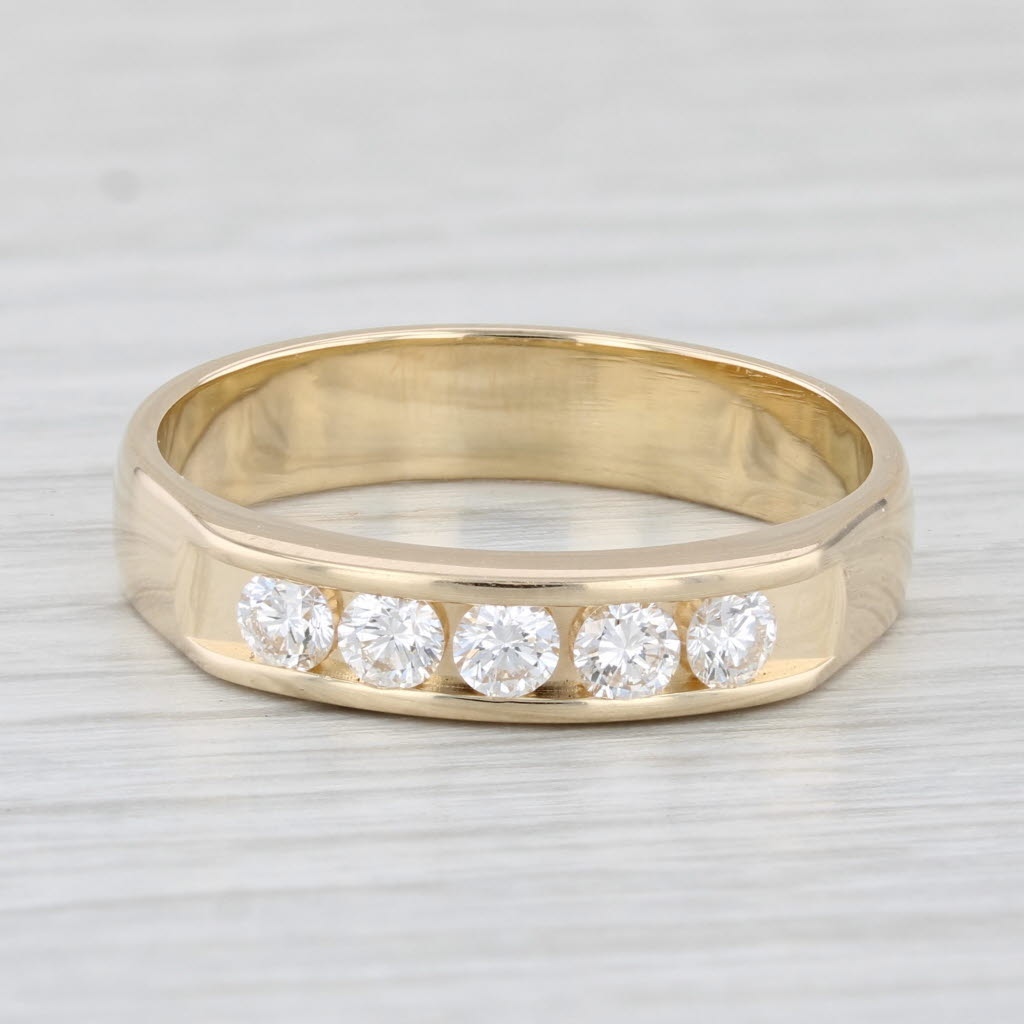0.50ctw Diamond Men's Wedding Band 14k Yellow Gold Size 11 Ring