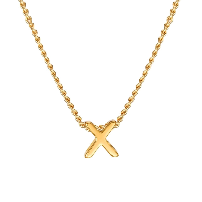 Elegant Letter 201 Stainless Steel 18K Gold Plated Pendant Necklace