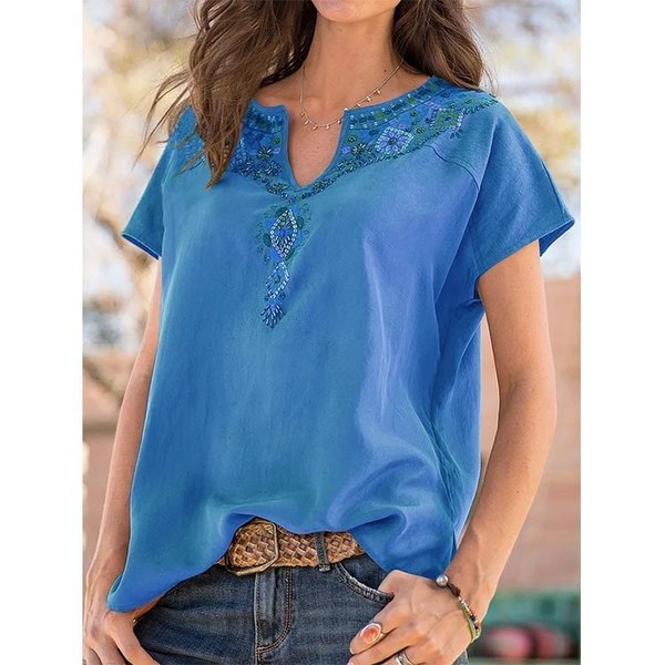 Women's V-neck Fashion Short Sleeve T-Shirt
