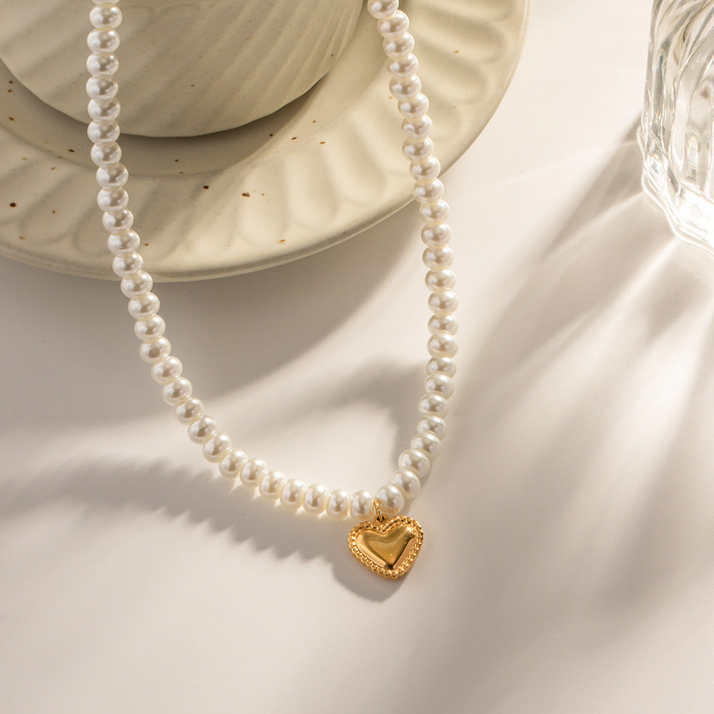 IG Style Pearl Stainless Steel 18K Gold Plated Necklaces