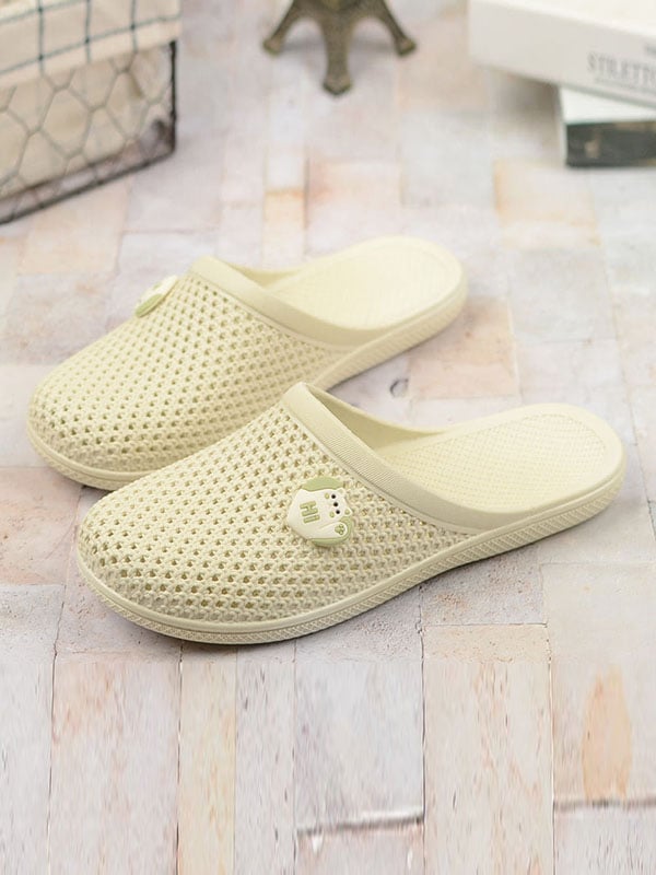 Hollow Round-Toe Mules&Slides Slippers