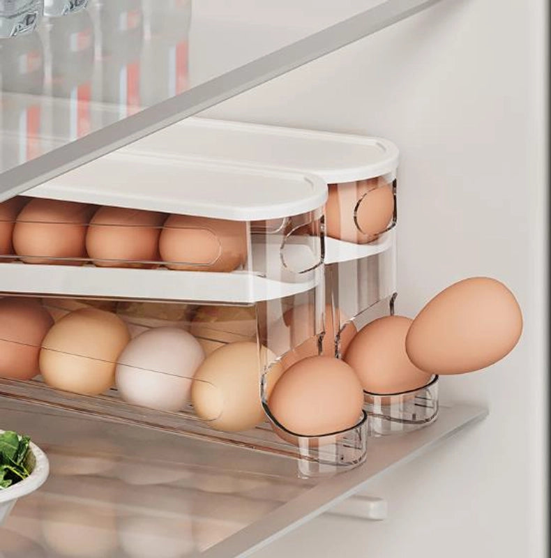Casual Solid Color Plastic Egg Storage Box