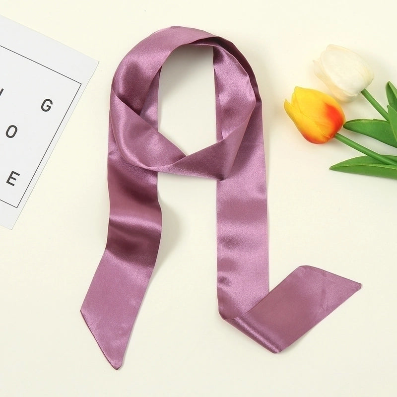 Women's Minimalist Solid Color Satin Silk Scarves