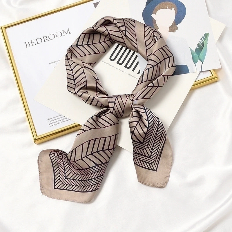 Women's Sweet Geometric Satin Silk Scarf