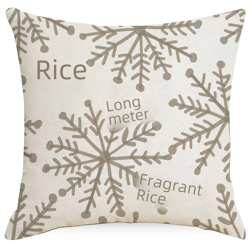 Christmas Snowflake Pillow Case Deer Printing Home Cushion Cover Sofa Pillow