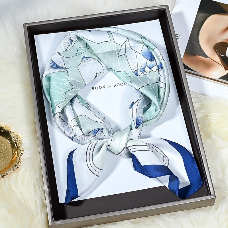 Women's Elegant Classic Style Flower Imitated Silk Silk Scarf