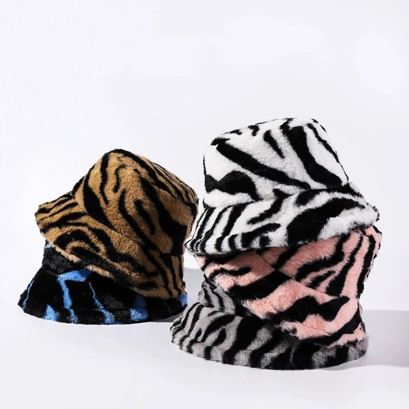 Women's Retro Color Block Big Eaves Bucket Hat