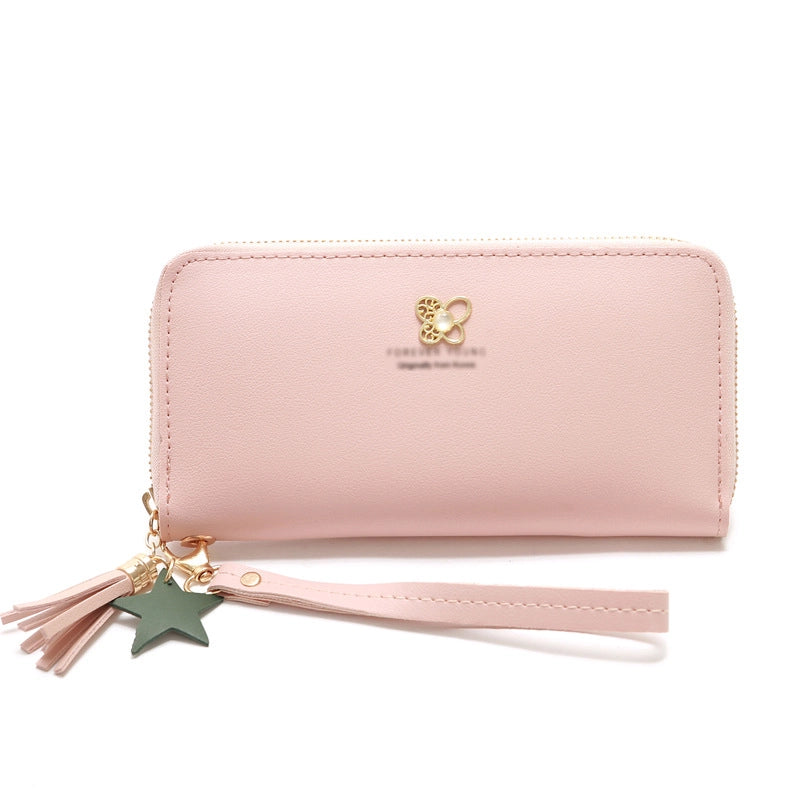 Korean Mid-length Four-leaf Zipper Multi-card Wallet