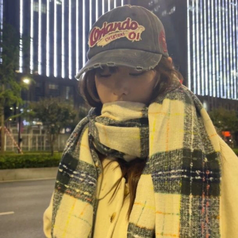 Unisex Sweet Stripe Polyester Knitting Scarf