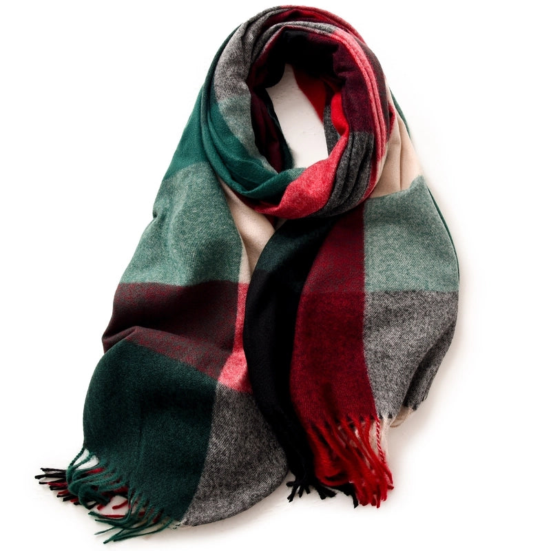 Women's Minimalist Color Block Polyester Printing Scarf