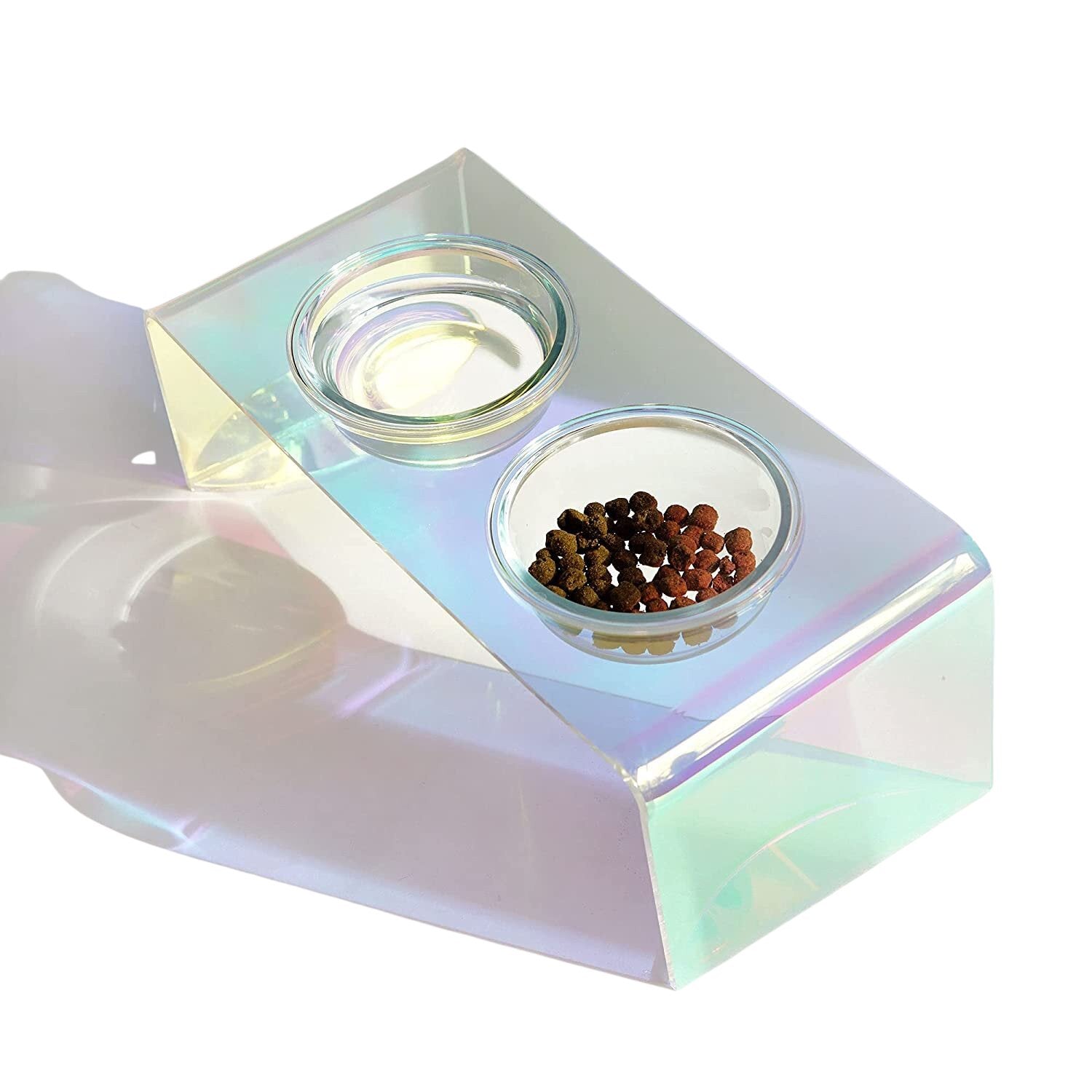 The Holographic Aurora Elevated Pet Feeding Table - Pre Order