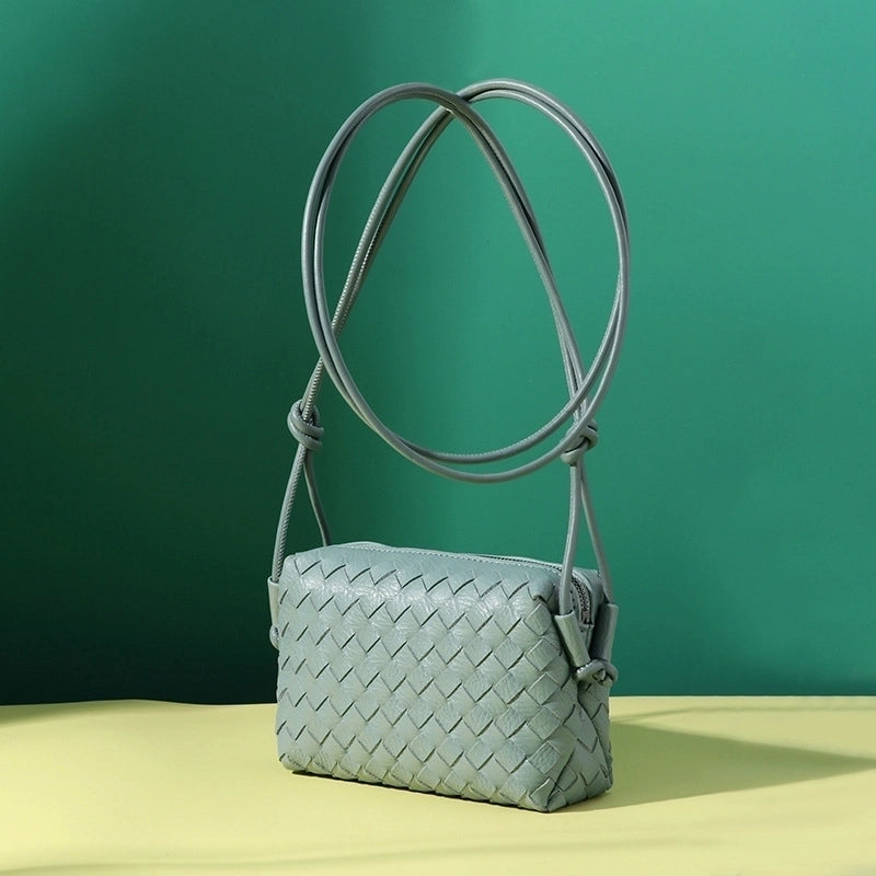 Women's Small All Seasons Pu Leather Solid Color Classic Style Square Zipper Shoulder Bag