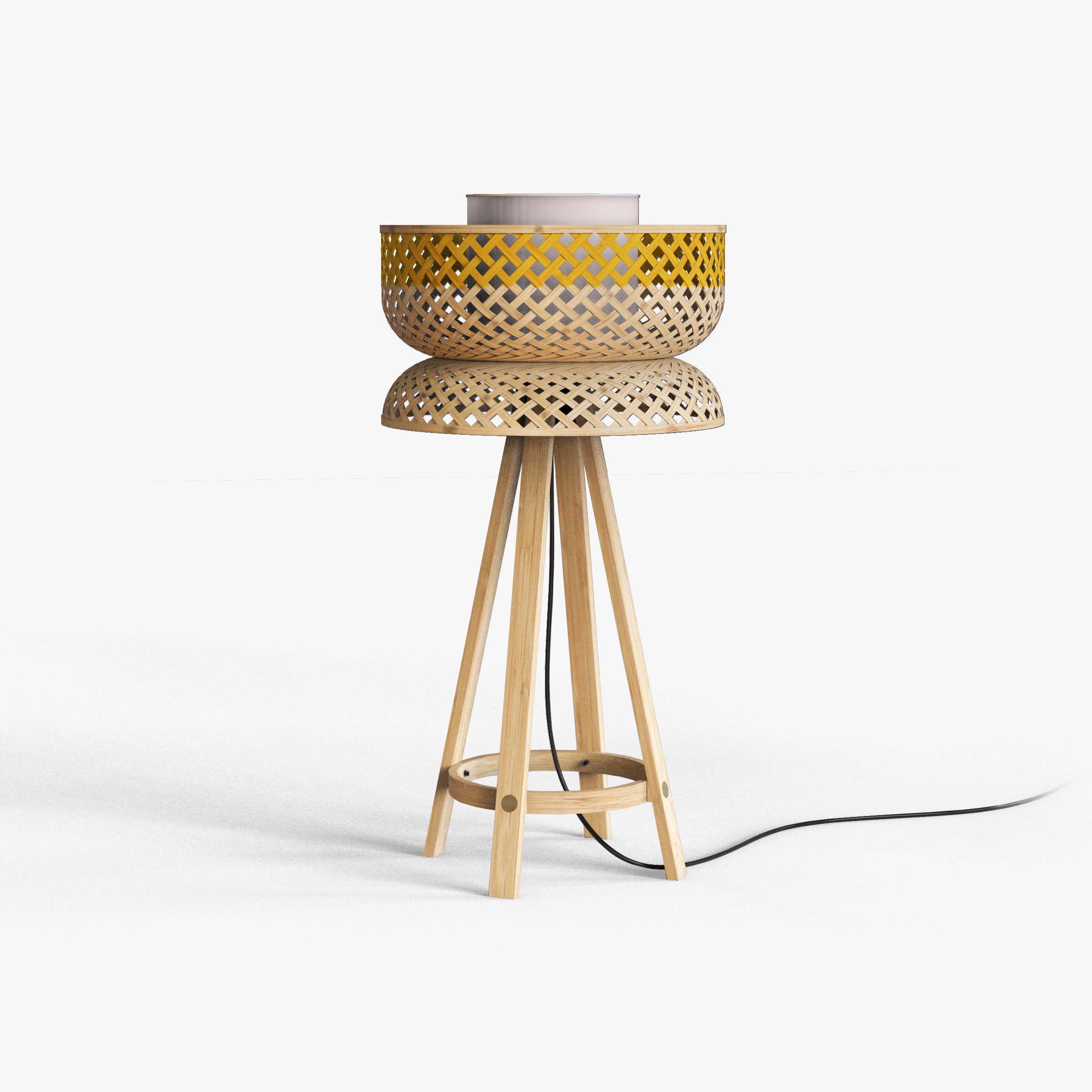 Lotus Table Lamp: Bamboo Table Lamp Handmade Cafe Lighting Restaurants Decor [40cm/16in(Dia) X 80cm/31.4in(H)]