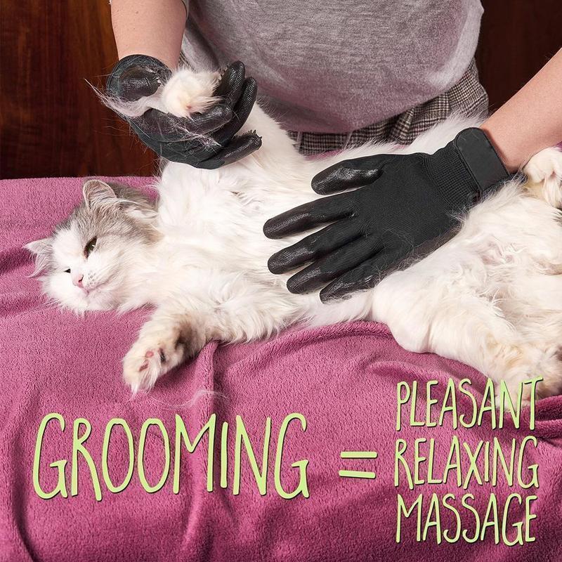 Pet Grooming Gloves. For Cats. Dogs & Horses