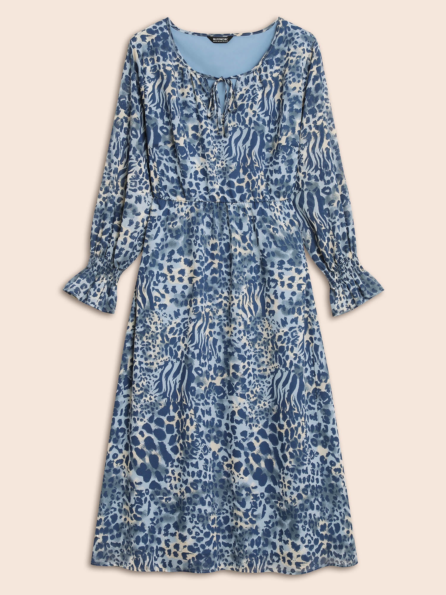 Leopard Print Chiffon Tie Knot Dress