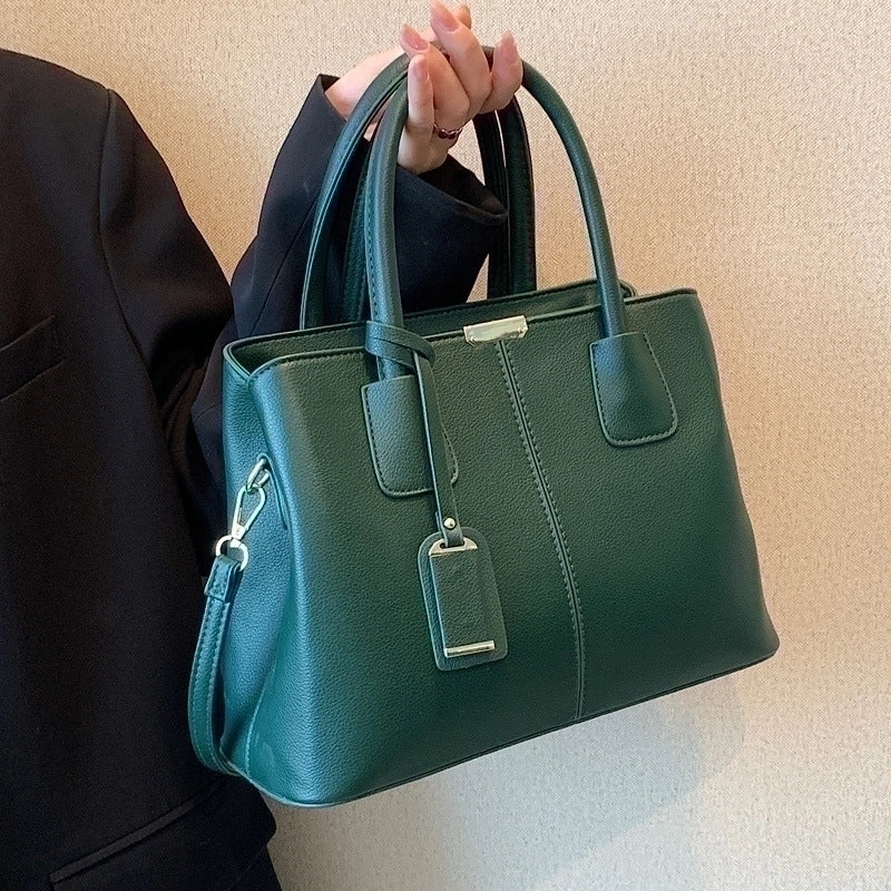 Women's Pu Leather Solid Color Elegant Square Magnetic Buckle Handbag Square Bag