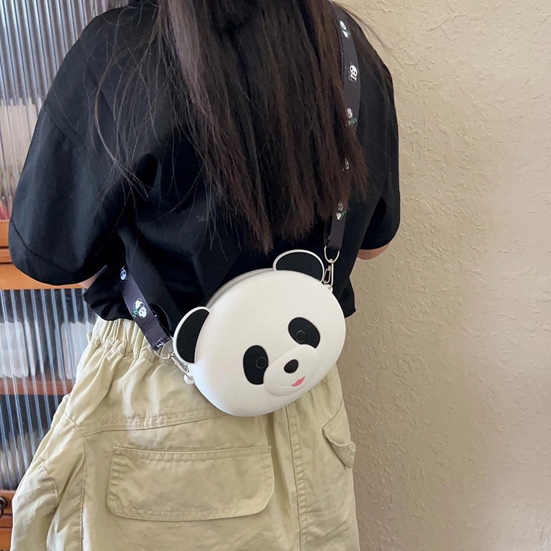 Women's Medium Silica Gel Animal Cute Round Zipper Crossbody Bag