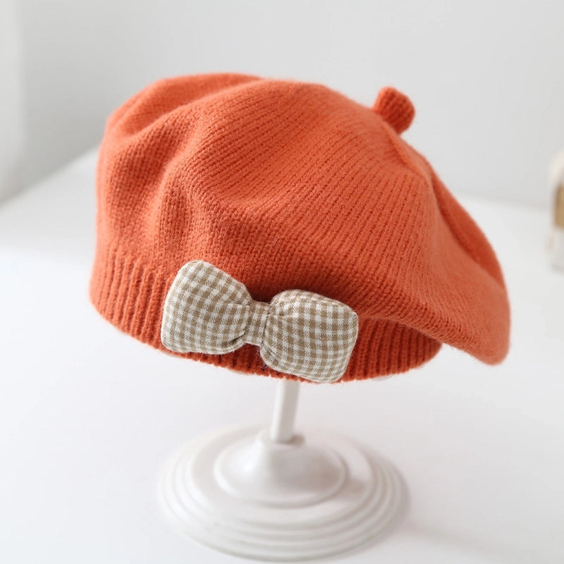 Children Unisex Cute Sweet Solid Color Beret Hat
