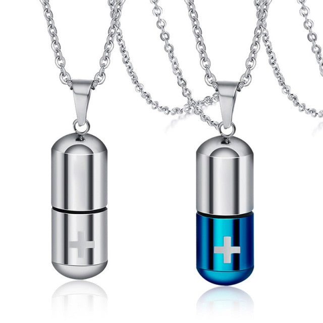 Hollow Pill Case Necklace