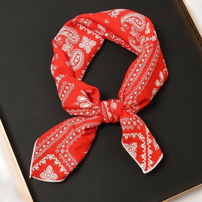 Women's Sweet Flower Cotton Silk Scarf