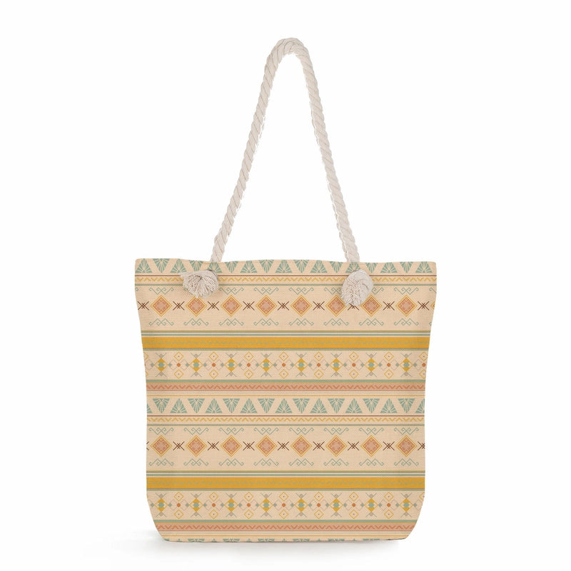 Geometric Printing Tote Bag Student Book Storage Shoulder Bag Large Capacity Handbag