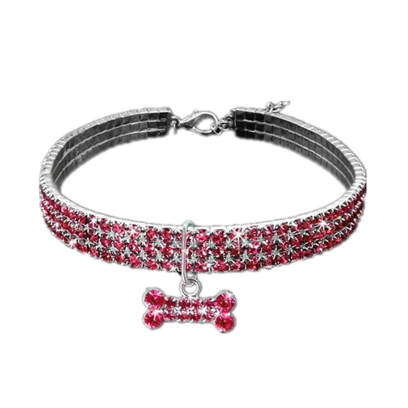 Minimalist Classic Style Commute Alloy Bow Knot Inlay Pet Collar