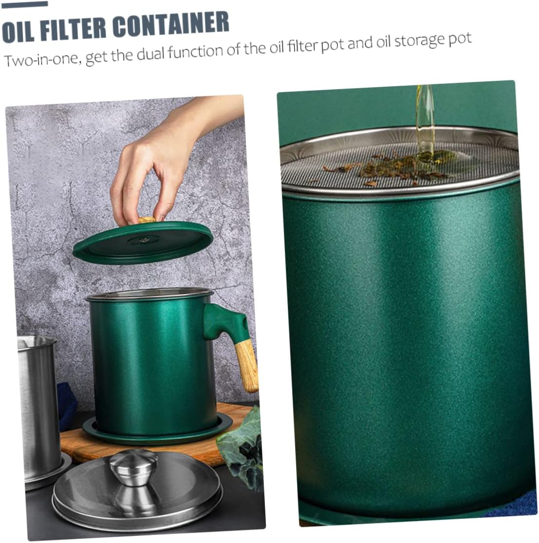 Stainless Steel Oil Storage & Strainer Pot. Cooking Oil Storage Tank With Filter