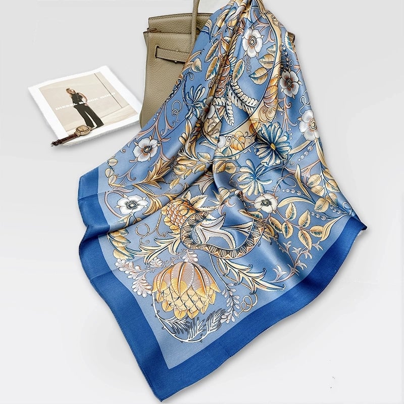 Women's Elegant Minimalist Printing Silk Printing Silk Scarf