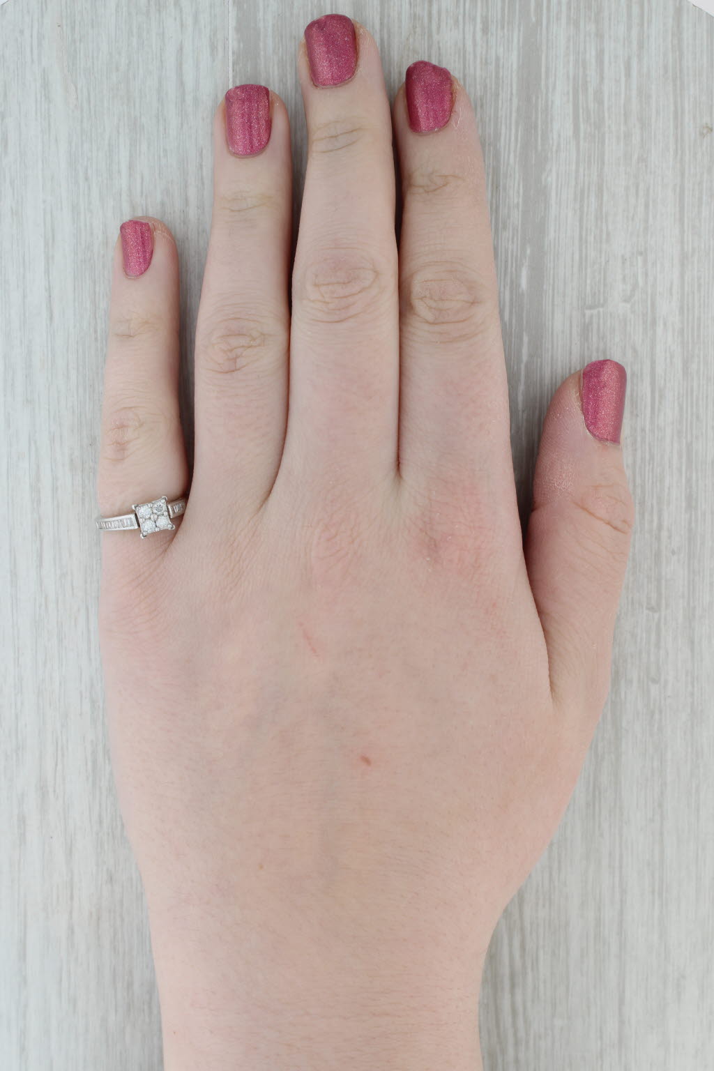 0.38ctw Diamond Engagement Ring 10k White Gold Size 6