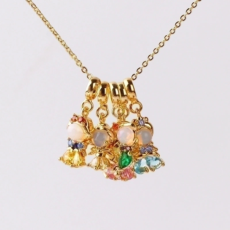 Princess Cute Human Copper Gem Crystal Zircon Pendant Necklace Necklace Pendant In Bulk