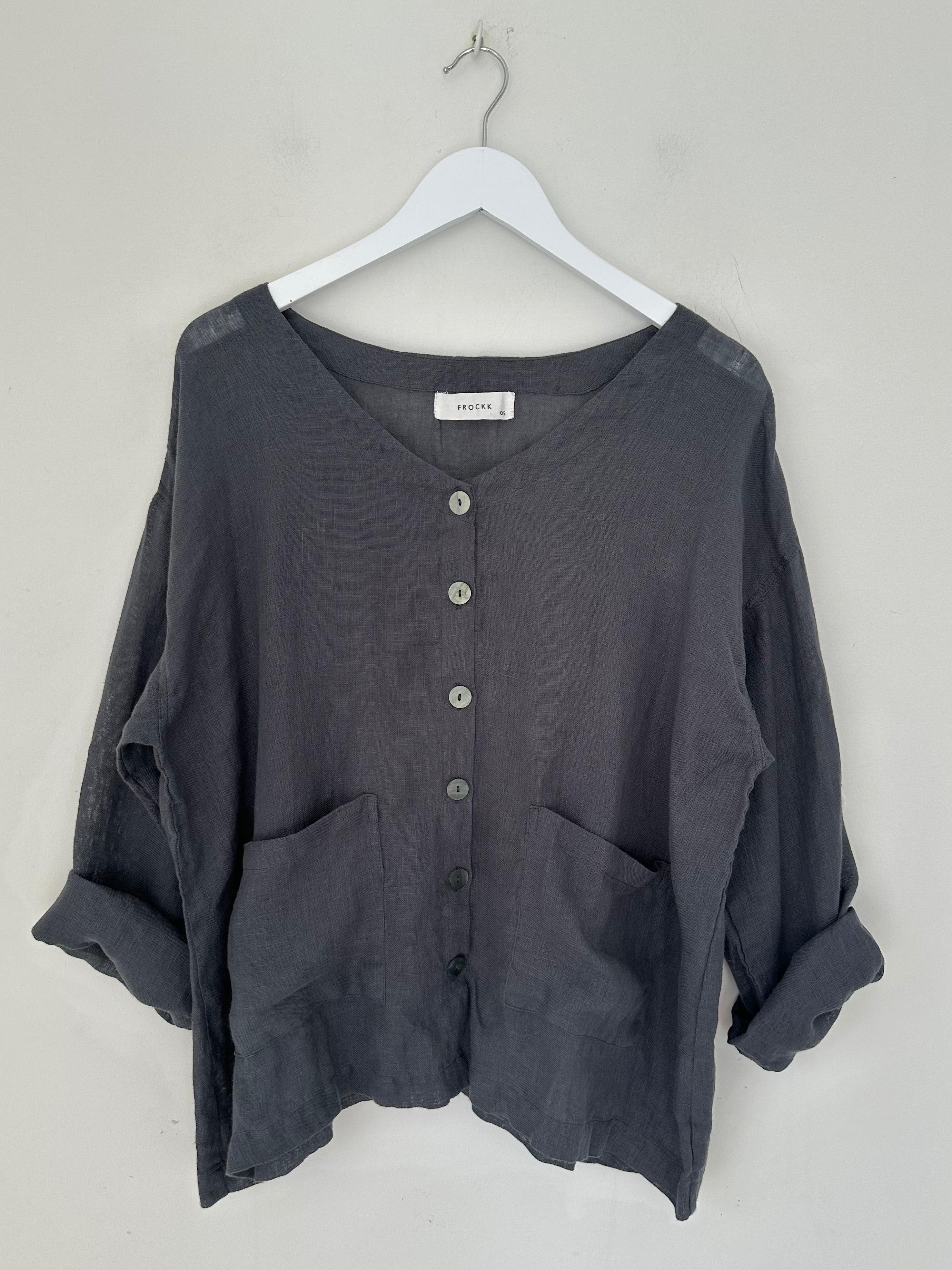 jamie jacket - charcoal linen