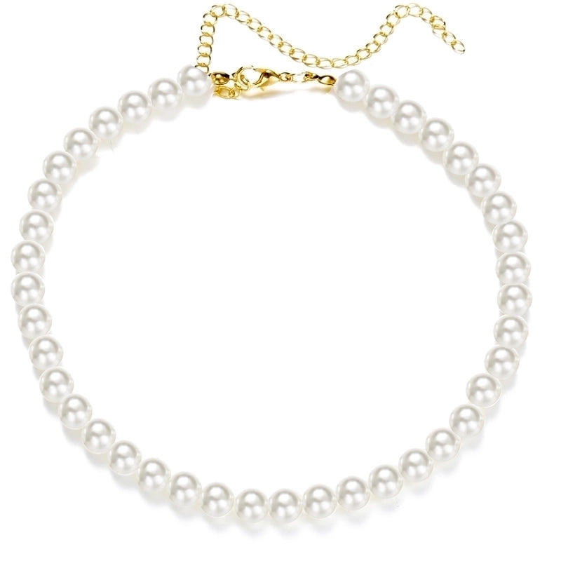 Fashion Round Artificial Pearl Women's Necklace 1 Piece