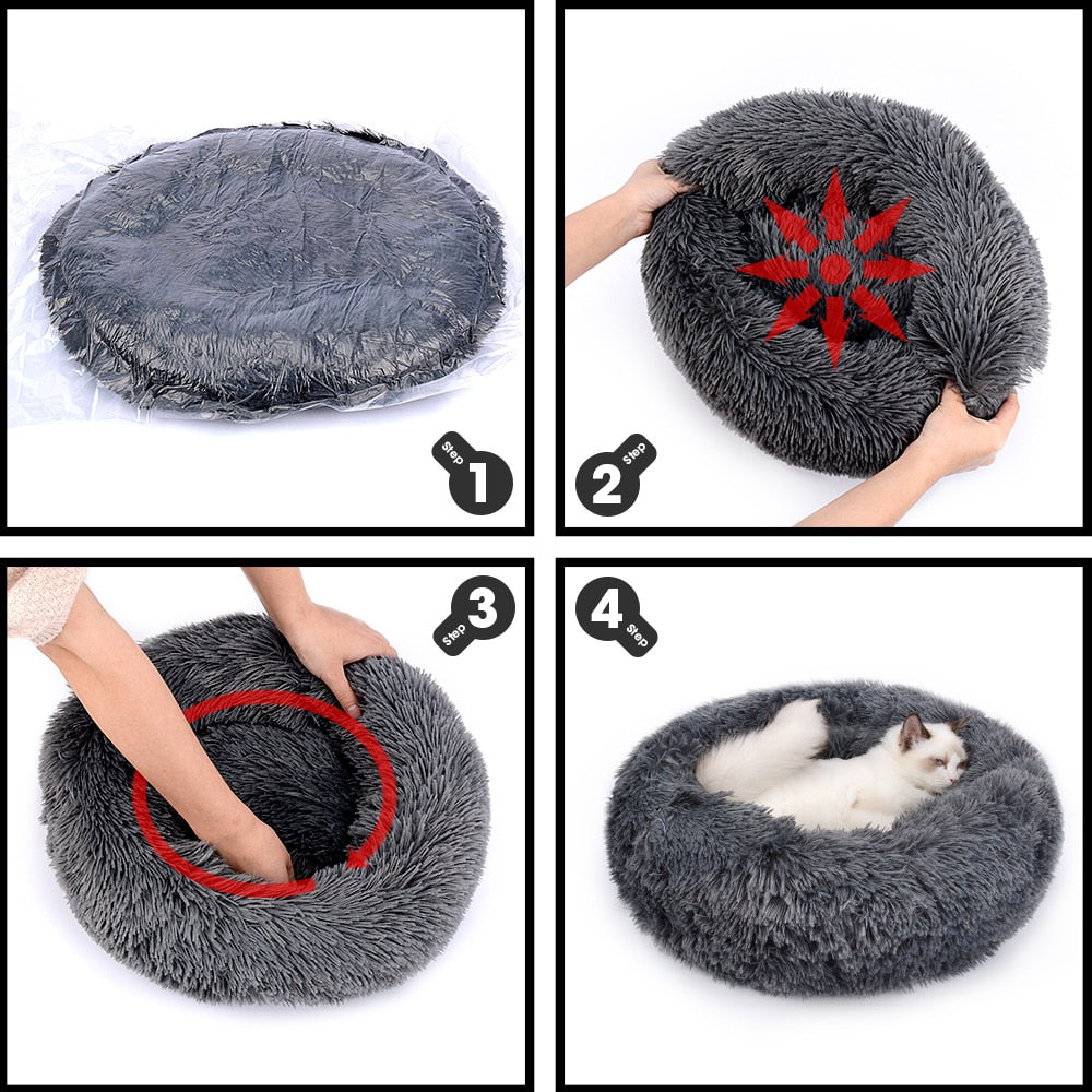 Round Plush Bed For Cats/Dogs