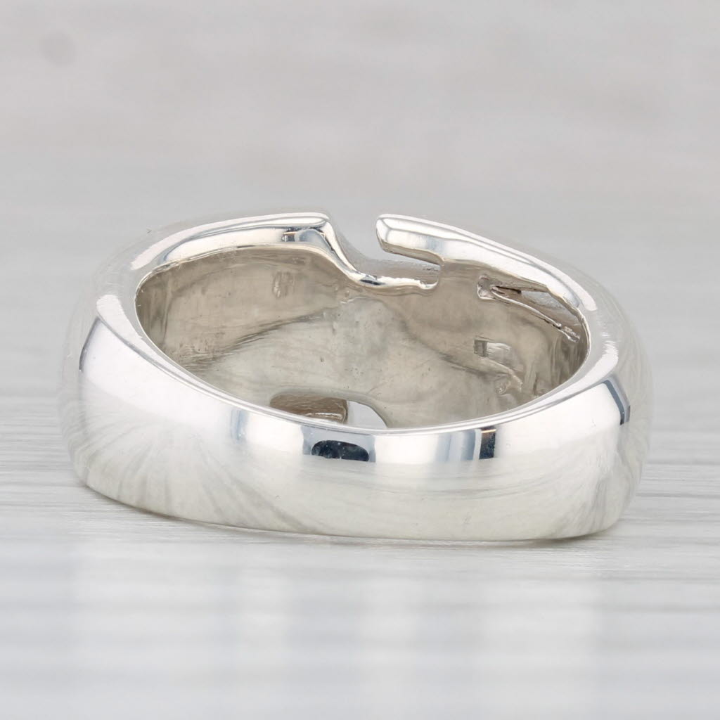 Mother of Pearl Bypass Statement Ring Sterling Silver Size 5.5 Statement Band