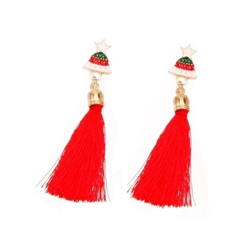 Fashion Santa Claus Christmas Socks Bell Epoxy Alloy Earrings