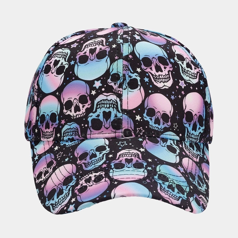 Women's Minimalist Classic Style Color Block Printing Curved Eaves Baseball Cap