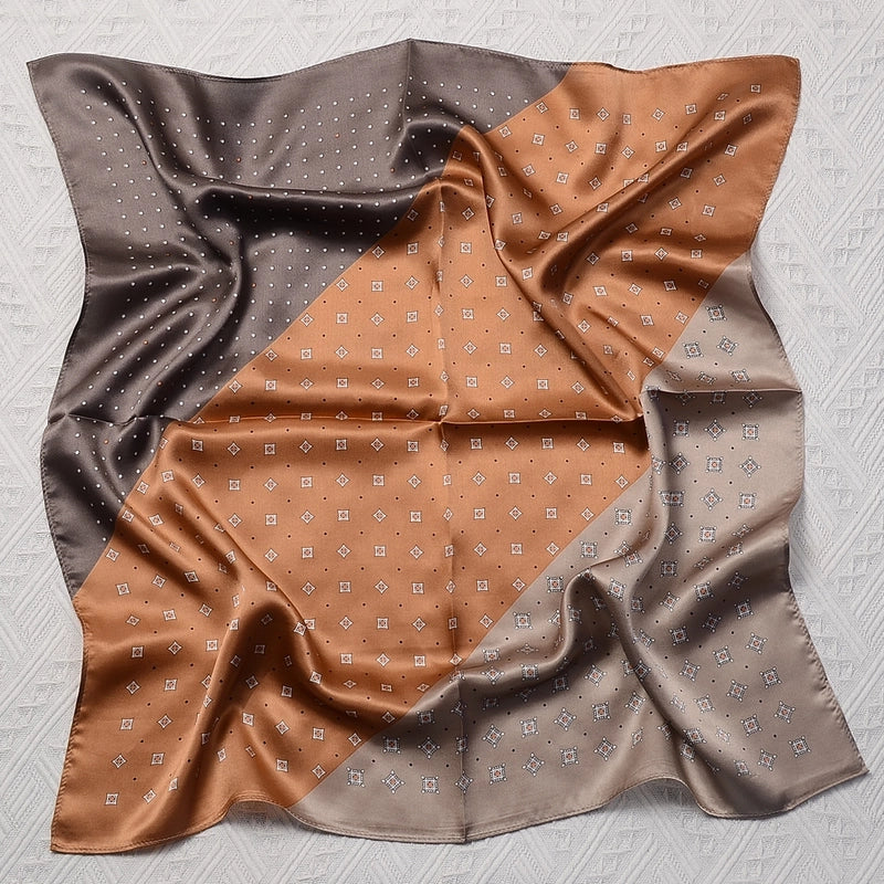 Silk Scarf Women's Spring Fashion Striped Silk Scarf 70 Square Scarf Advanced Sunscreen Scarf