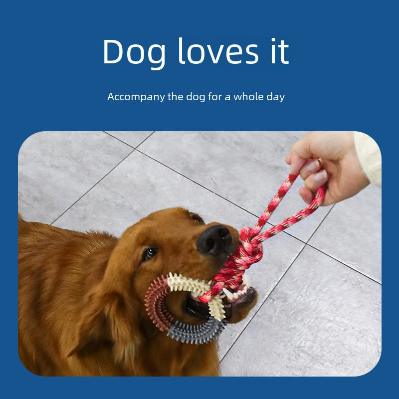 Popular Dog Molar Bite-resistant Cotton Rope Toy Pet Colorful Woven Knot Toy Puppy Self-Hi Toy