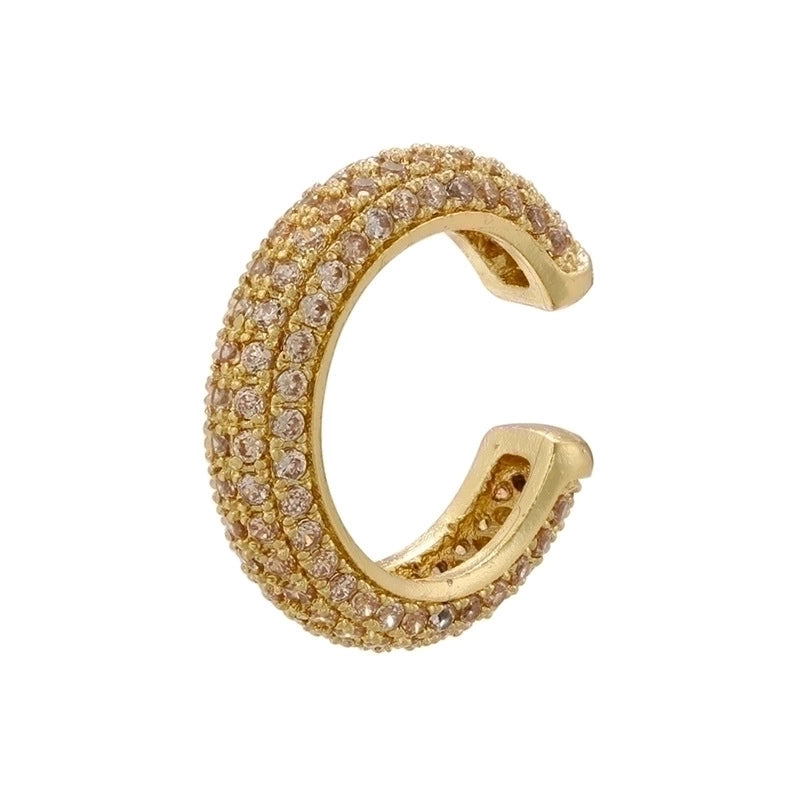 1 Piece Minimalist C Shape Plating Inlay Copper Zircon Gold Plated Earrings